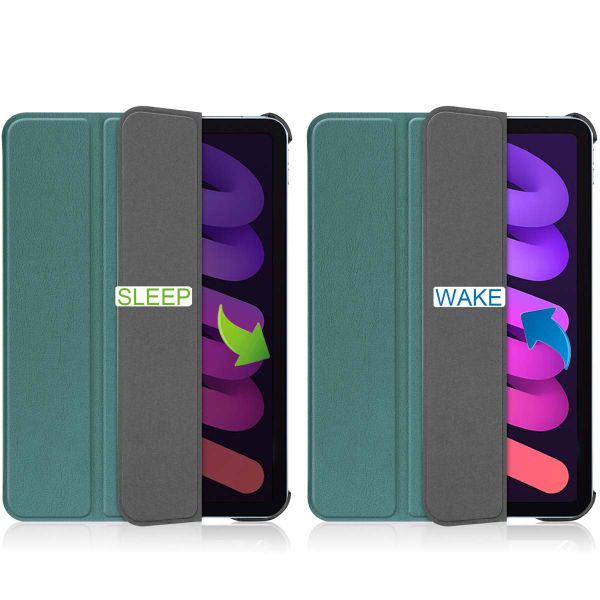 imoshion Coque tablette Trifold Apple iPad Mini 7 (2024) / iPad Mini 6 (2021) - Vert foncé