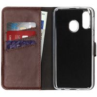 Selencia Étui portefeuille en cuir véritable Samsung Galaxy A40 - Marron