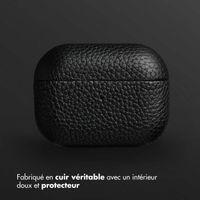 Accezz Coque en Cuir véritable Apple AirPods Pro - Noir