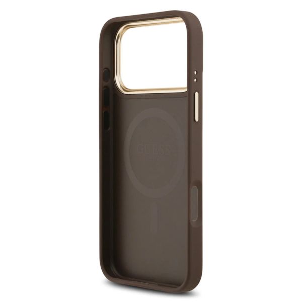 Guess Coque MagSafe Classic avec logo 4G Apple iPhone 17 Pro - Marron