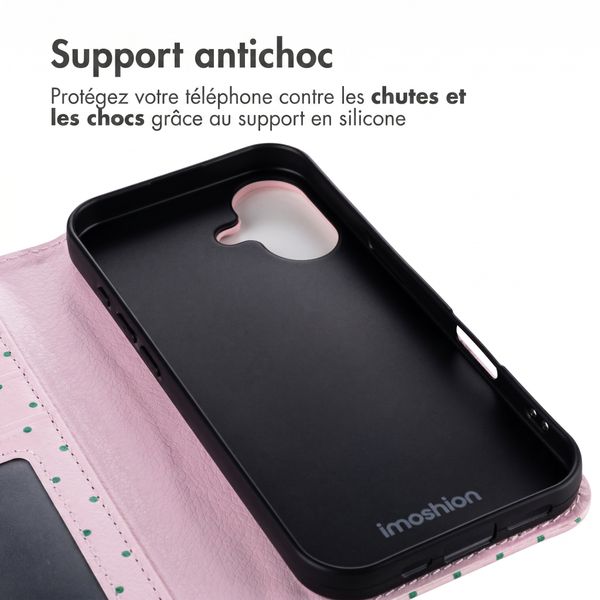 imoshion Étui de télephone portefeuille Design Apple iPhone 16 - Happy Dots