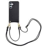 Selencia Coque de télephone Nova avec cordon et porte-cartes Samsung Galaxy S25 - Noir