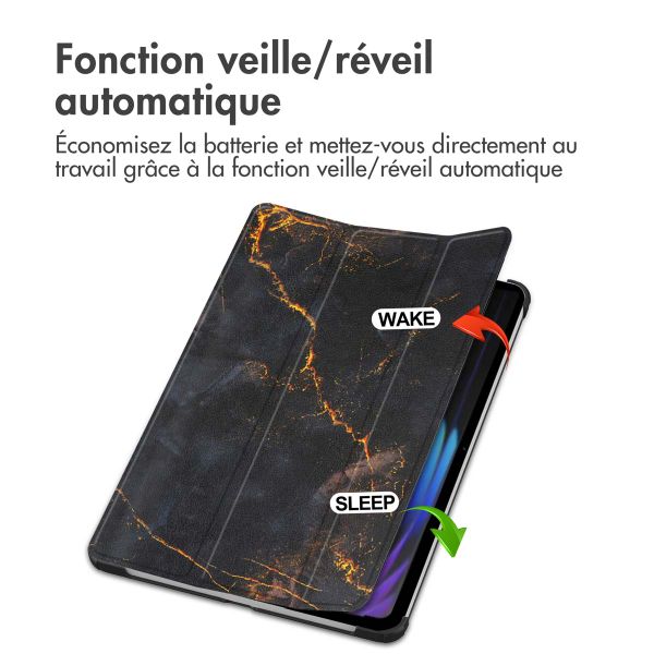 imoshion Coque tablette Design Trifold Xiaomi Pad 7 / 7 Pro - Black Marble