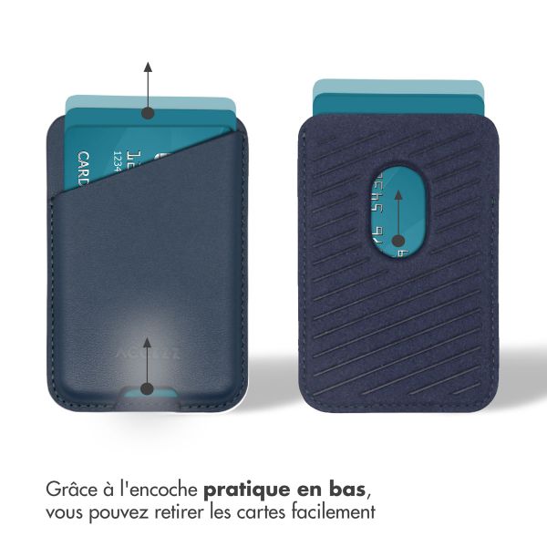 Accezz Porte-cartes en cuir - Compatible avec MagSafe et Qi2 - Nightfall Blue