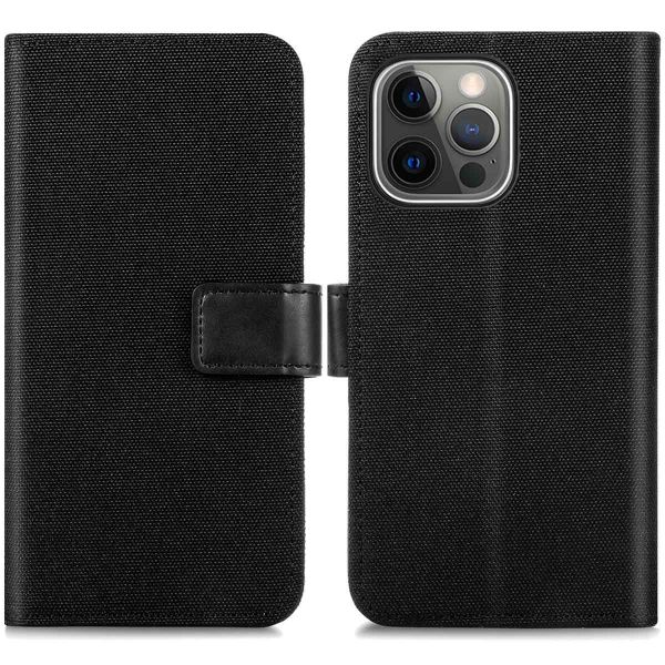 imoshion Étui de téléphone portefeuille Luxe Canvas iPhone 13 Pro - Noir