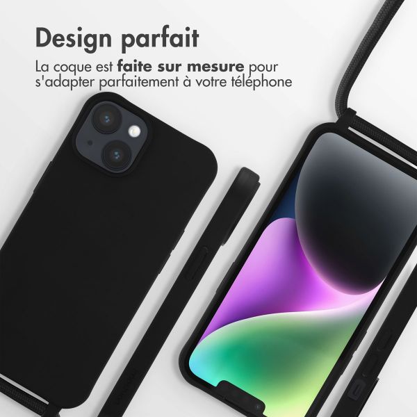 imoshion Coque en silicone avec cordon Apple iPhone 14 - Noir