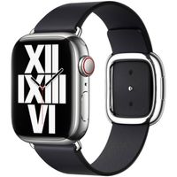 Apple Bracelet Leather Band Modern Buckle Apple Watch Series 1 t/m 9 / SE (38/40/41 mm) | Series 10 / 11 (42 mm) - Taille S - Midnight
