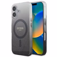 Guess Coque MagSafe IML Glitter Gradient Apple iPhone 16 - Noir