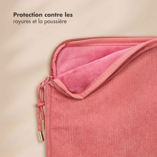 Selencia Pochette ordinateur Corduroy 15-16 pouces - Old Pink