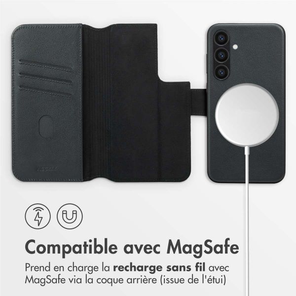 Accezz Étui de télephone portefeuille en cuir 2-en-1 avec MagSafe Samsung Galaxy S23 FE - Onyx Black