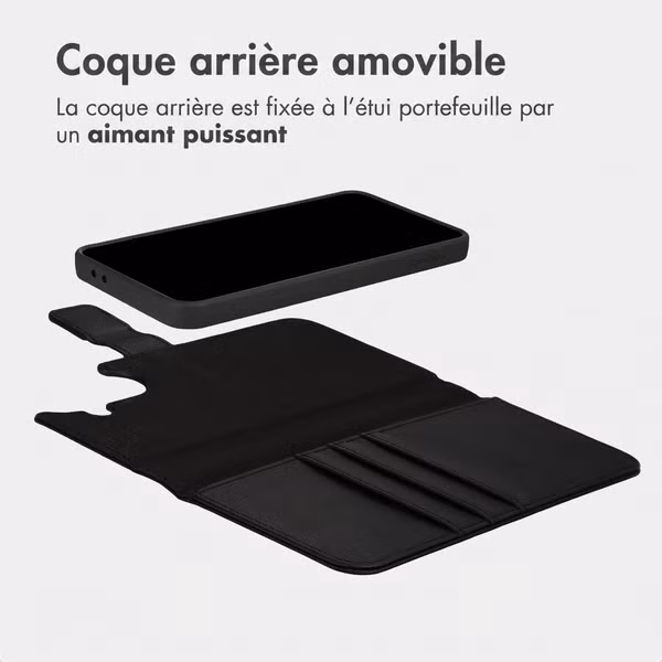 imoshion Étui portefeuille luxe 2-en-1 amovible Samsung Galaxy A37 (5G) - Noir