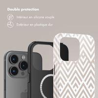 Selencia Coque arrière Vivid avec MagSafe Apple iPhone 15 Pro - Beige Zigzag