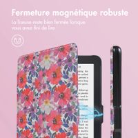 imoshion Design Slim Hard Case Sleepcover Kobo Clara 2E / Tolino Shine 4 - Flower Watercolor