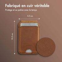 Accezz Porte-cartes MagSafe en cuir vintage avec support - Tobacco Cognac