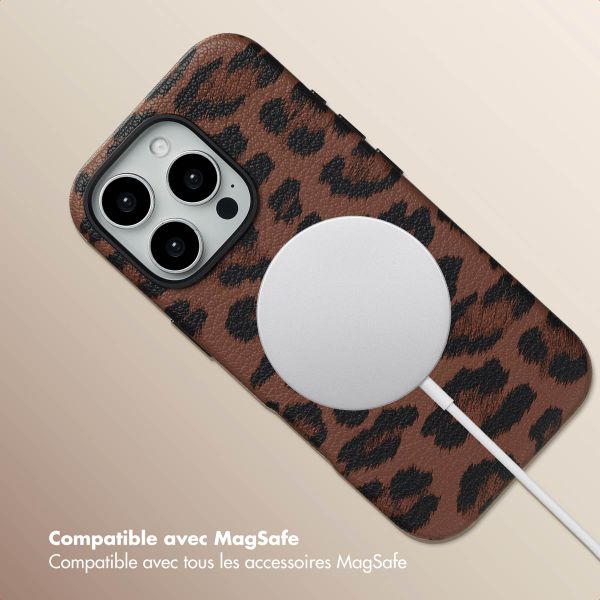 Selencia Coque Sabi imprimé panthère avec MagSafe Apple iPhone 16 Pro - Mocha Brown