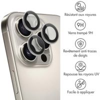 imoshion Lot de 2 protections d'objectif de caméra Apple iPhone 16 Pro / 16 Pro Max - Natural / Titanium