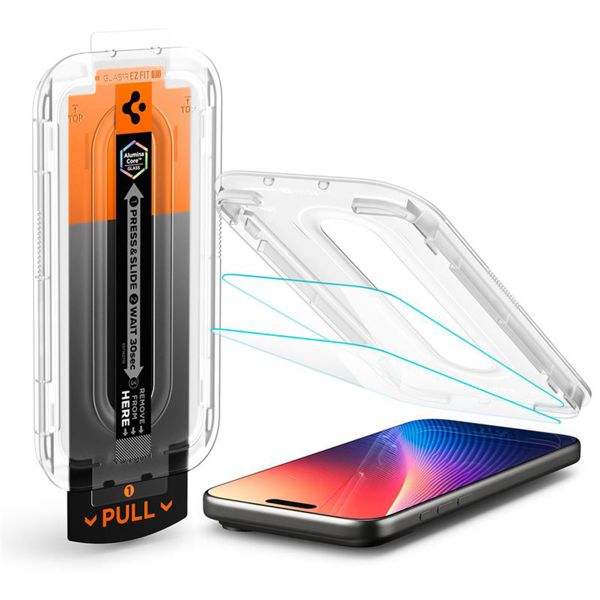 Spigen Protection d'écran en verre trempé GLAStR Privacy Applicator Apple iPhone 17 Pro