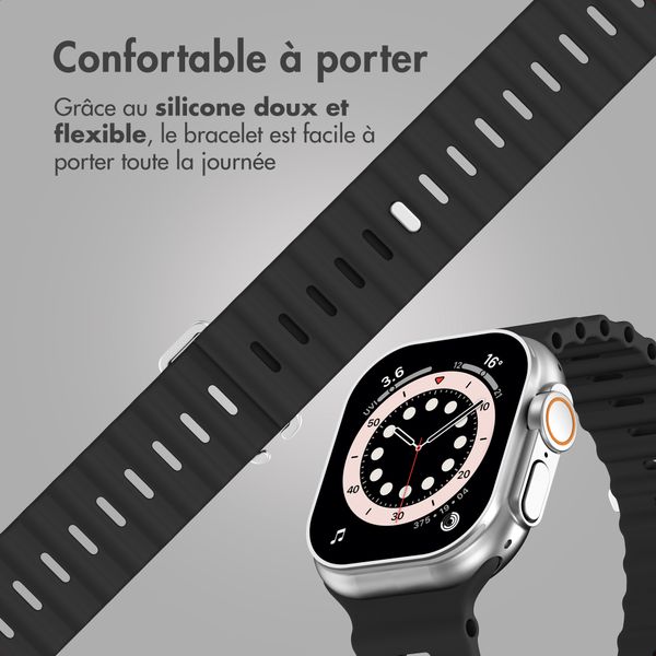 Accezz Bracelet Ocean Apple Watch Series 1 - 9 / SE (38/40/41 mm) | Series 10 / 11 (42 mm) - Noir