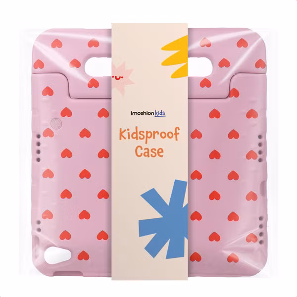 imoshion Coque arrière Kidsproof Design avec poignée Samsung Galaxy Tab A11 Plus / A9 Plus - Cœurs