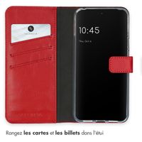 Selencia Étui de téléphone portefeuille en cuir véritable Google Pixel 8 - Rouge