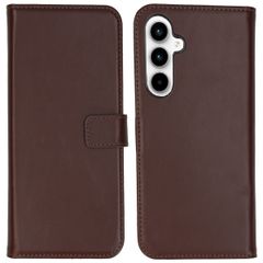Selencia Étui portefeuille en cuir véritable Samsung Galaxy A55 - Marron foncé