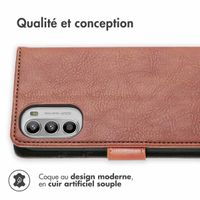 imoshion Étui de téléphone portefeuille Luxe Motorola Moto G52 / G82 - Brun