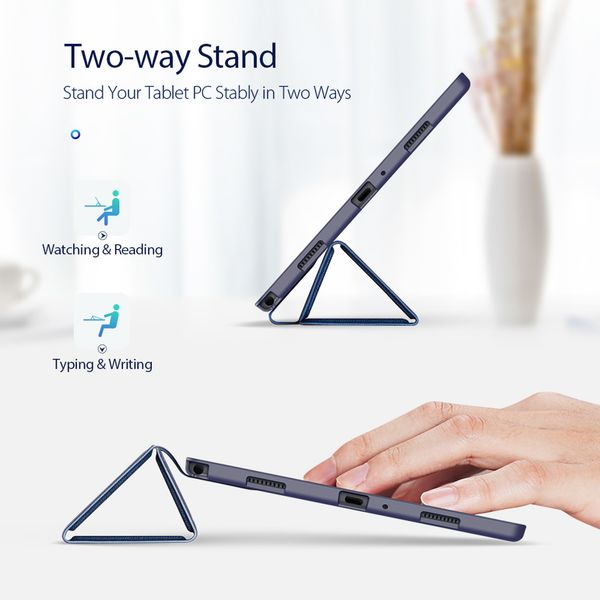 Accezz Coque tablette Smart Silicone Samsung Galaxy Tab A7 - Bleu foncé