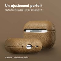 Accezz Coque en Cuir véritable Apple AirPods Pro 2 - Taupe