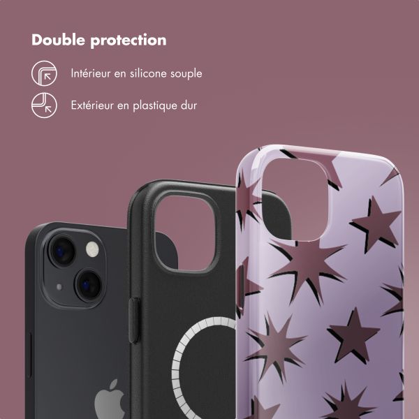 Selencia Coque arrière Vivid Tough avec MagSafe iPhone 13 - Stars Plum Lilac