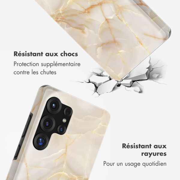 Selencia Coque arrière Vivid Samsung Galaxy S25 Ultra - Golden Beige Marble
