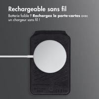 Accezz Portefeuille en cuir magnétique avec support - Compatible avec Apple Find My - Onyx Black