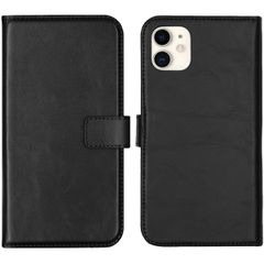 Selencia Étui portefeuille en cuir véritable Apple iPhone 11 - Noir