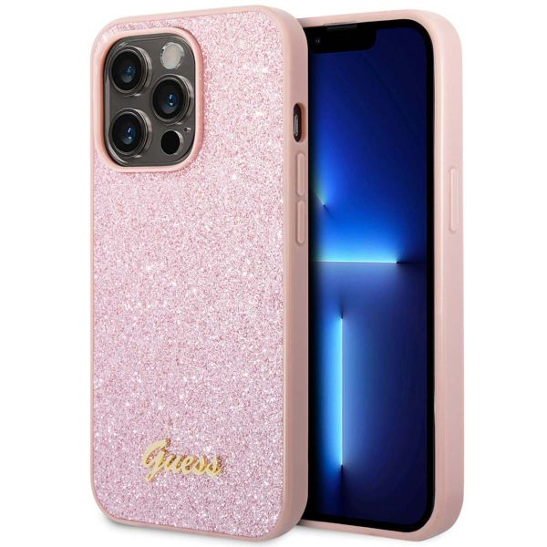 Guess Coque Glitter Flakes iPhone 14 Pro Max - Rose