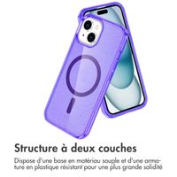imoshion Coque Pailletée avec MagSafe Apple iPhone 15 - Paillettes Violet