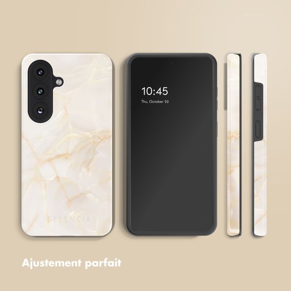 Selencia Coque arrière Vivid avec MagSafe Samsung Galaxy S26 Plus - Golden Beige Marble