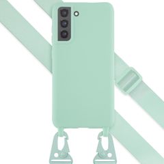 Selencia Coque silicone avec cordon amovible Samsung Galaxy S21 FE - Turquoise