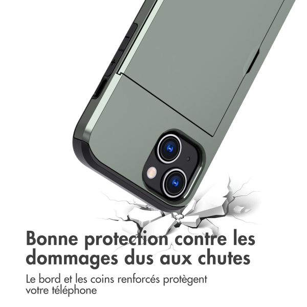 imoshion Coque arrière avec porte-cartes iPhone 15 - Vert foncé