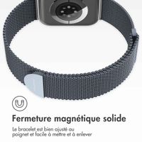 imoshion Bracelet magnétique milanais Apple Watch Series 1 - 9 / SE (38/40/41 mm) | Series 10 / 11 (42 mm) - Taille S - Gris foncé