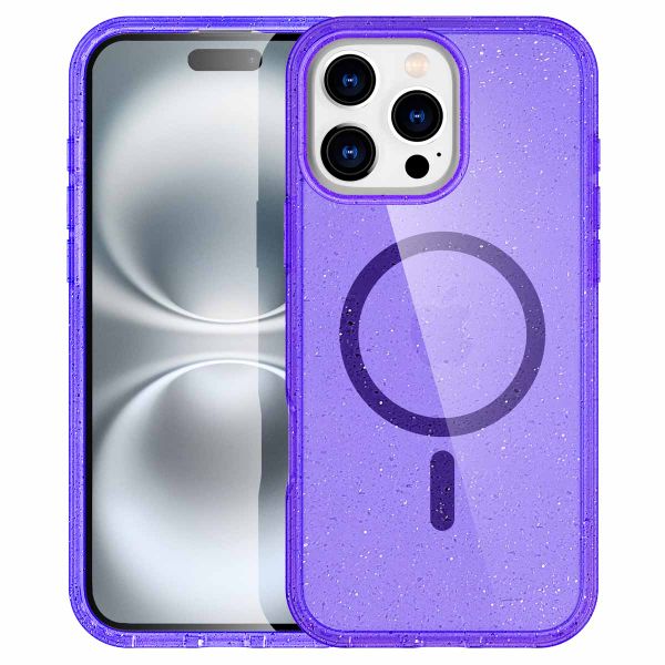 imoshion Coque Pailletée avec MagSafe Apple iPhone 16 Pro Max - Paillettes Violet