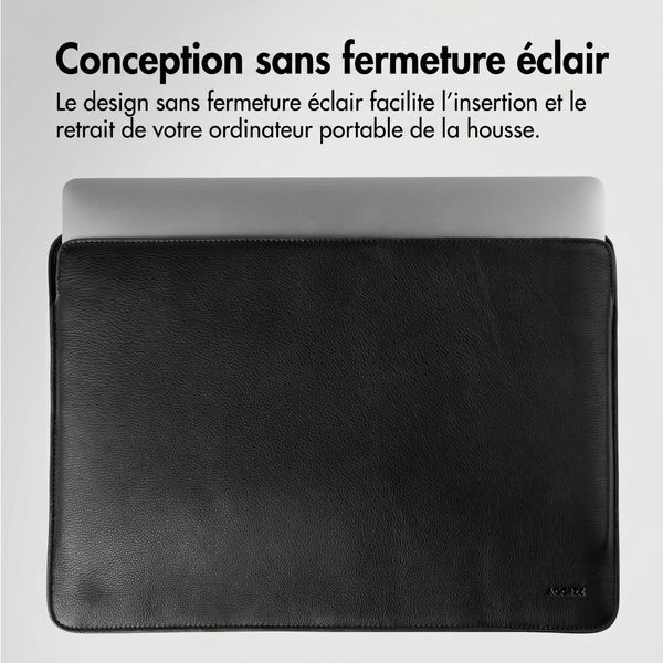 Accezz Leather Pochette ordinateur Apple MacBook 15 pouces - Noir