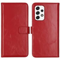 Selencia Étui de téléphone portefeuille en cuir véritable Samsung Galaxy A53 - Rouge