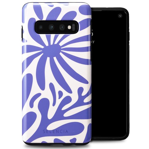 Selencia Coque arrière Vivid Tough Samsung Galaxy S10 - Modern Bloom Sapphire Blue