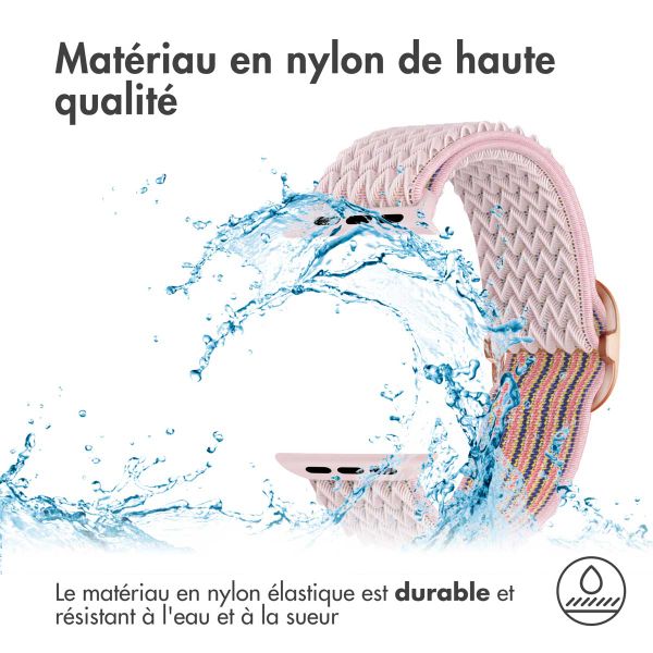 imoshion Bande élastique en nylon Apple Watch Series 1 á 9 / SE (38/40/41 mm) | Series 10 (42 mm) - Rose