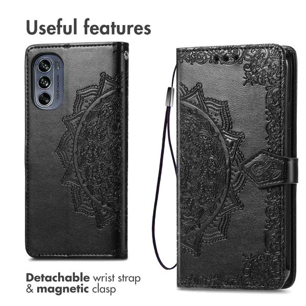 imoshion Etui de téléphone portefeuille Mandala Motorola Moto G62 - Noir