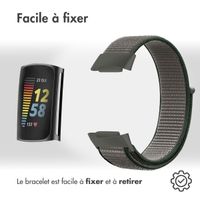 imoshion Bracelet en nylon le Fitbit Charge 5 / Charge 6 - Taille S - Gris foncé