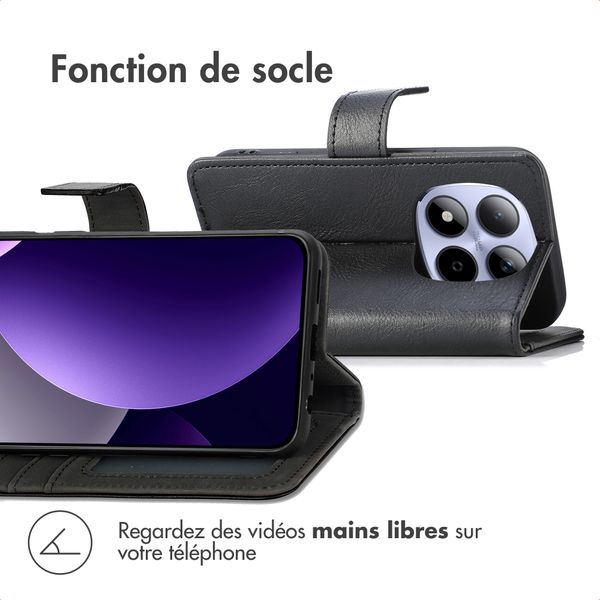 imoshion Étui de télephone portefeuille de luxe Xiaomi Redmi Note 15 (4G) - Noir