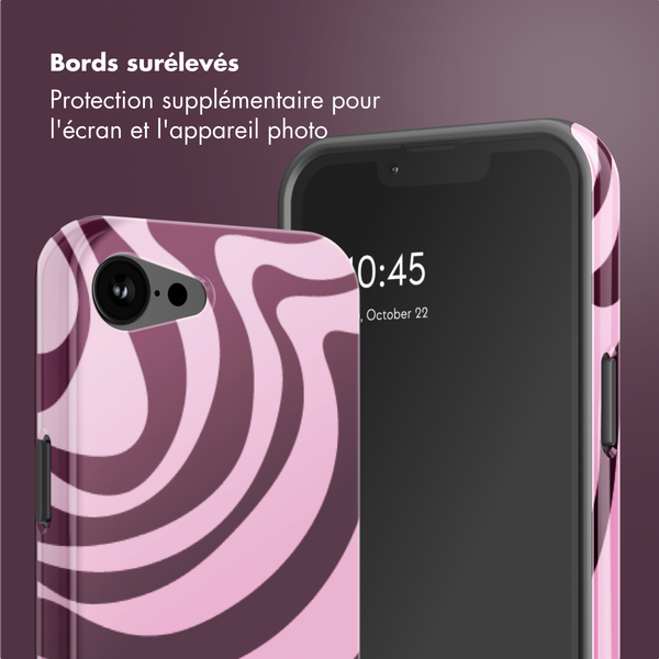 Selencia Coque arrière Vivid avec MagSafe Apple iPhone 16e - Wavy Swirl Pink Plum