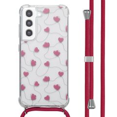 imoshion Coque Design avec cordon Samsung Galaxy S21 FE - Dusty Rose Connected Hearts