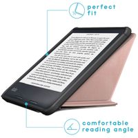 imoshion Étui de liseuse portefeuille Pliable Kobo Libra 2 / Tolino Vision 6 - Rose Doré