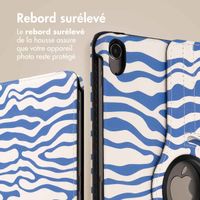 imoshion Coque tablette Design rotatif à 360° Apple iPad Air 5 (2022) / Air 4 (2020) - White Blue Stripes